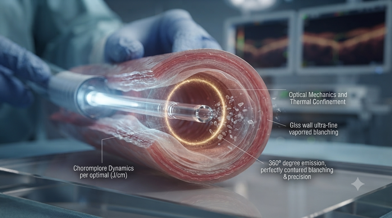 Optical Mechanics and Thermal Confinement: Analyzing Radial Fiber Tip Geometry and Thermal Distribution in Endoluminal Surgery